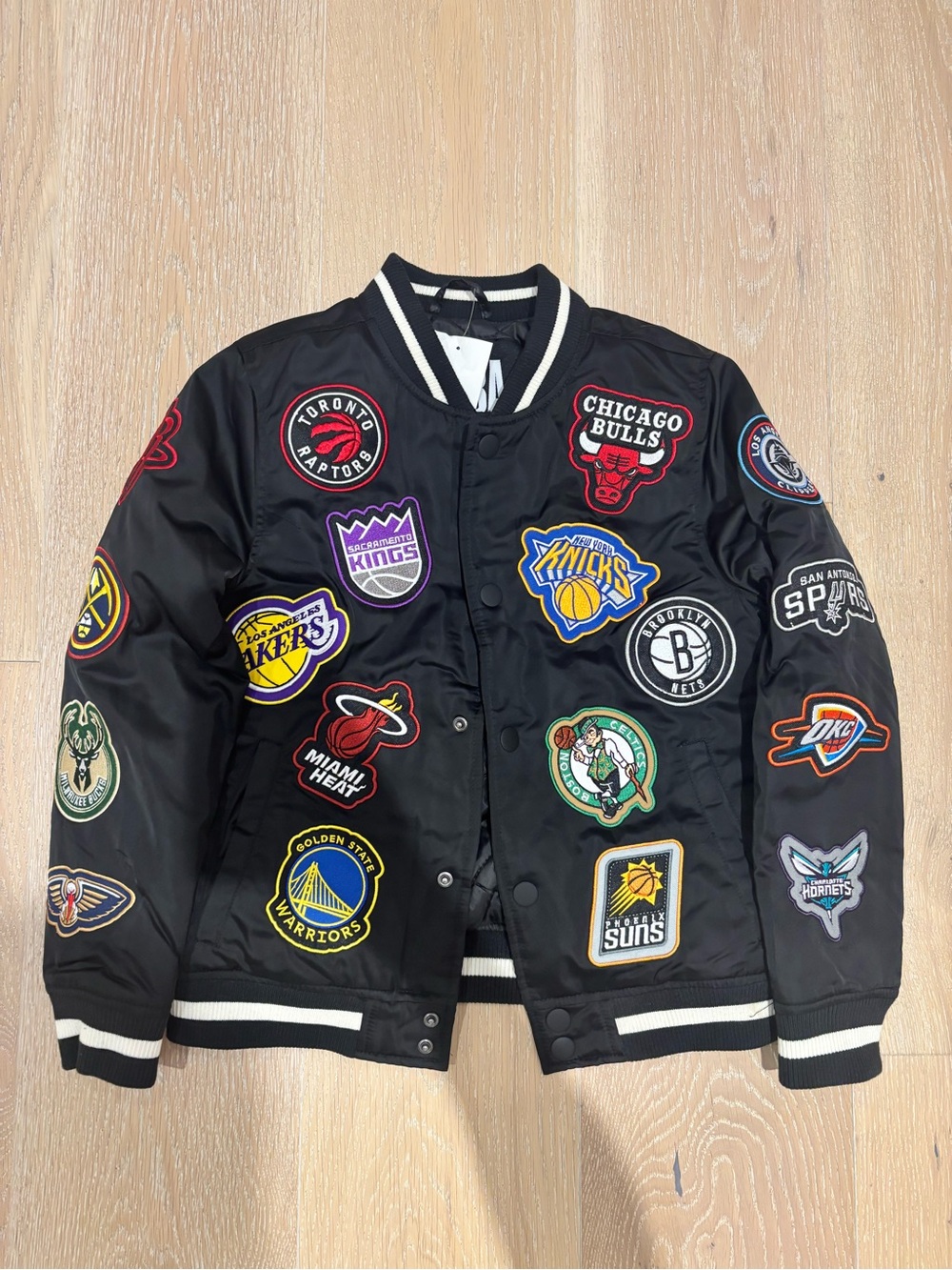 NBA All Over Patch Varsity Jacket - All Team Logo Bomber